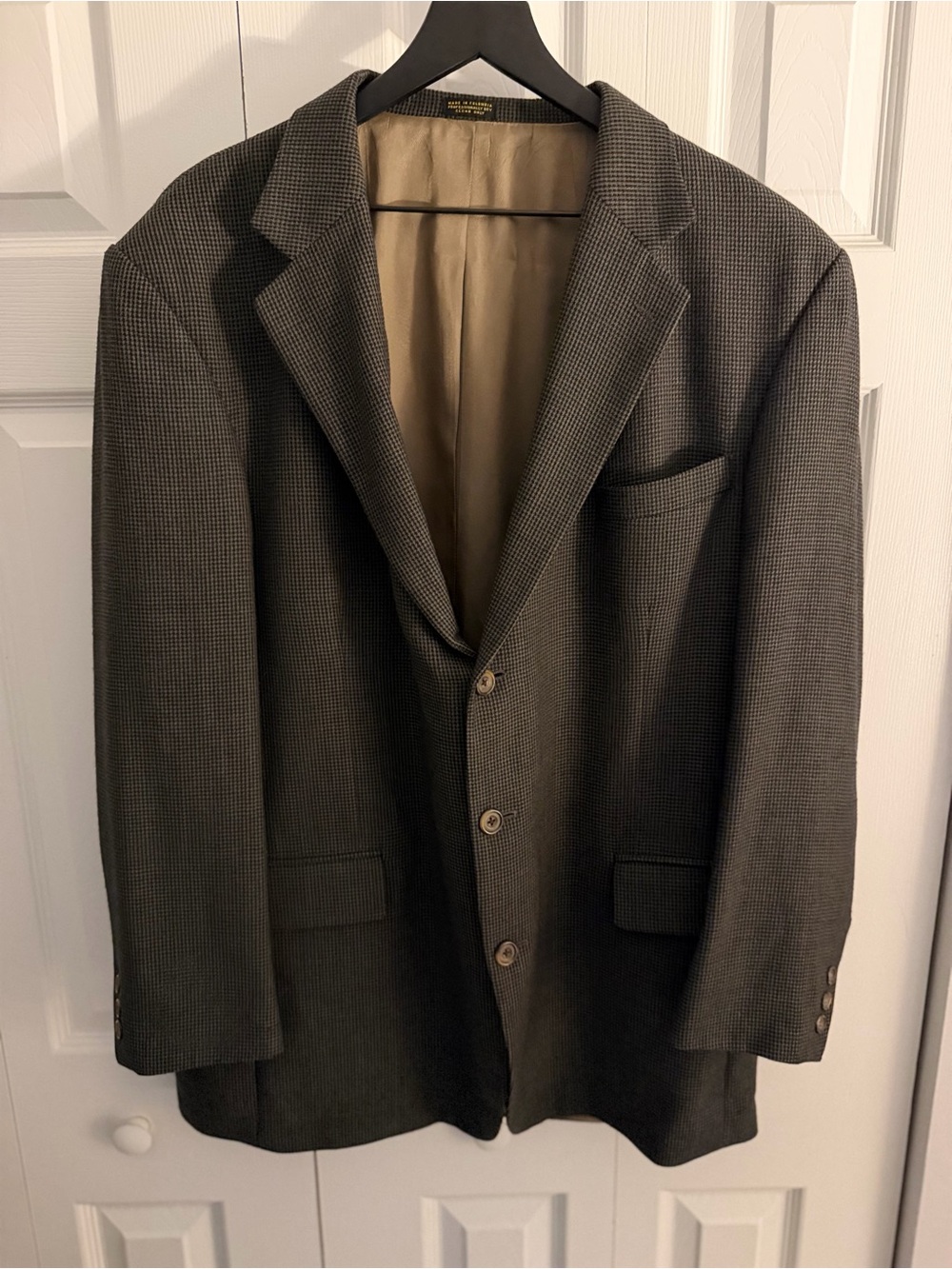 Vintage Oscar de la Renta Houndstooth Sport Coat 46L